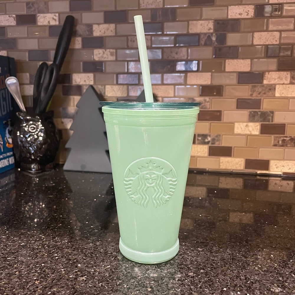 Sage green Starbucks tumbler